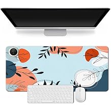 Heated Mouse Pad PU Leather Waterproof Desk Mat,L 13x31.5inch Large Gaming Mouse Pad Warm Mousepad with 3 Levels Heated & 3 Hours Auto Shut,Laptop Keyboard PadMorandi
