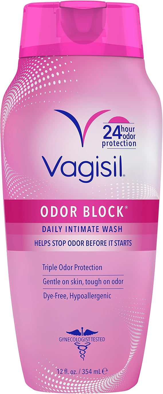 RepHresh Odor Eliminating Vaginal Gel, 4ct (0.07oz) & Vagisil Feminine Wash for Intimate Area Hygiene, Odor Block, Gynecologist Tested, Hypoallergenic, 12 oz, (Pack of 1)