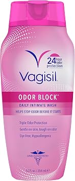 RepHresh Odor Eliminating Vaginal Gel, 4ct (0.07oz) & Vagisil Feminine Wash for Intimate Area Hygiene, Odor Block, Gynecologist Tested, Hypoallergenic, 12 oz, (Pack of 1)