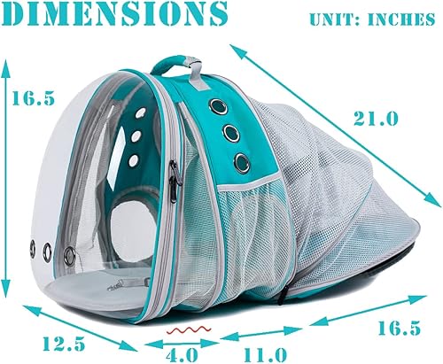 Miniatura 23 de Mochila polarizada doble expandible para gatos, adecuada para mascotas de hasta 20 libras, cápsula espacial expandible delantera y trasera