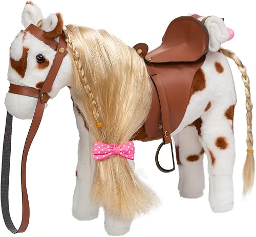 Vista 10 de HollyHOME Animal de Peluche Caballo Lindo Poni de Peluche Juguetes de Caballo de Juego de Simulación para Niñas 11 pulgadas Chocolate