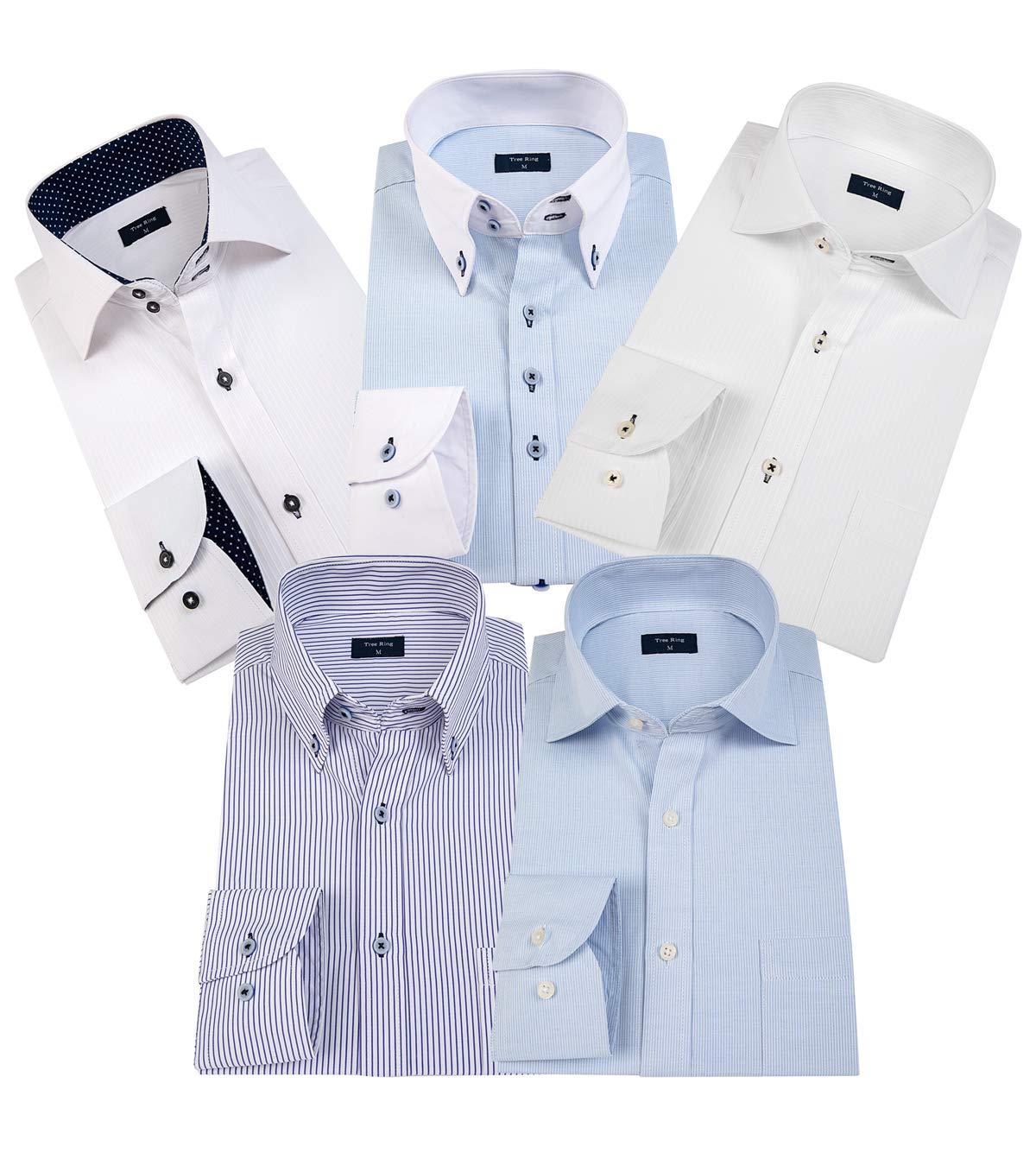 Amazon.co.jp: [トリー リング] ワイシャツ 長袖 5枚セット メンズ