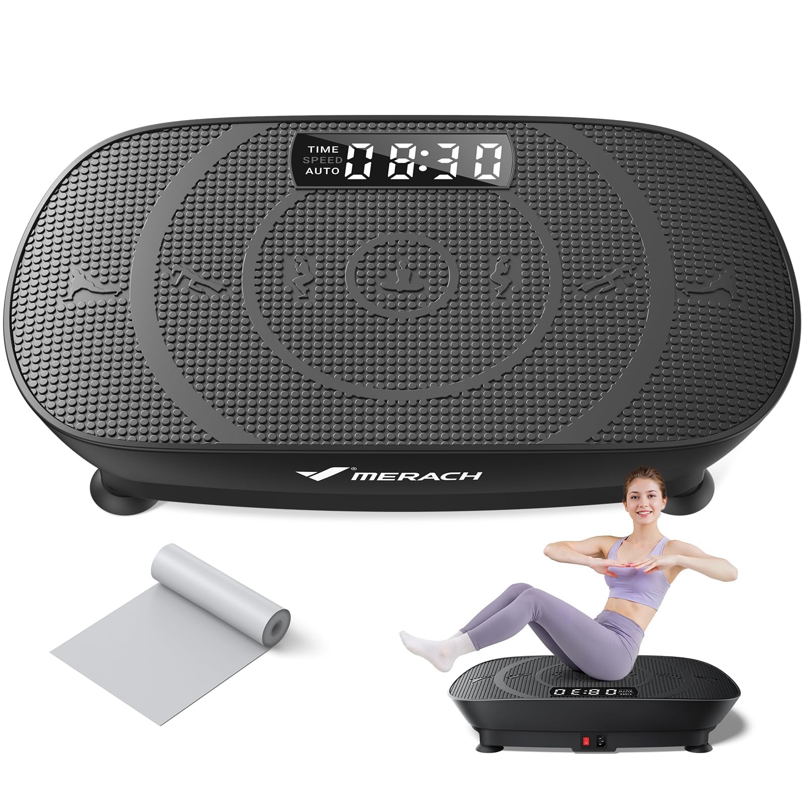 MERACH Vibration Plate Exercise Machine Whole Body Workout Equipment for Women Bluetooth and Silicone Pedal Vibration Plate with