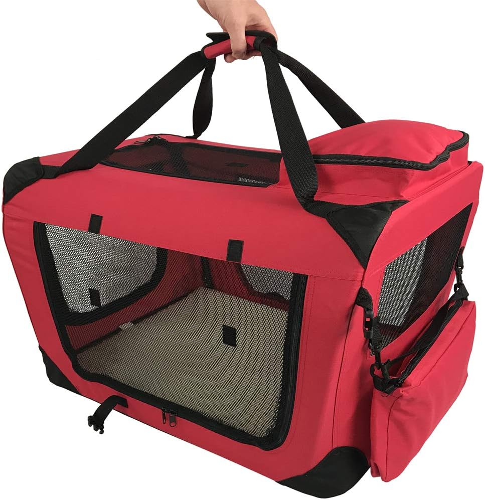 RayGar Pet Carrier Soft Crate Portable Foldable Fabric Blue Large