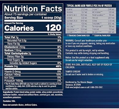 BodyTech Whey Tech Pro24 Powder Vanilla Ice Cream (5 lbs/ 75 Servings)