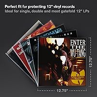 Vista 3 de Boundless Audio Fundas para discos de vinilo - 50 fundas exteriores premium para discos de vinilo - 32,39 cm x 32,39 cm, resistentes, de 3 mil