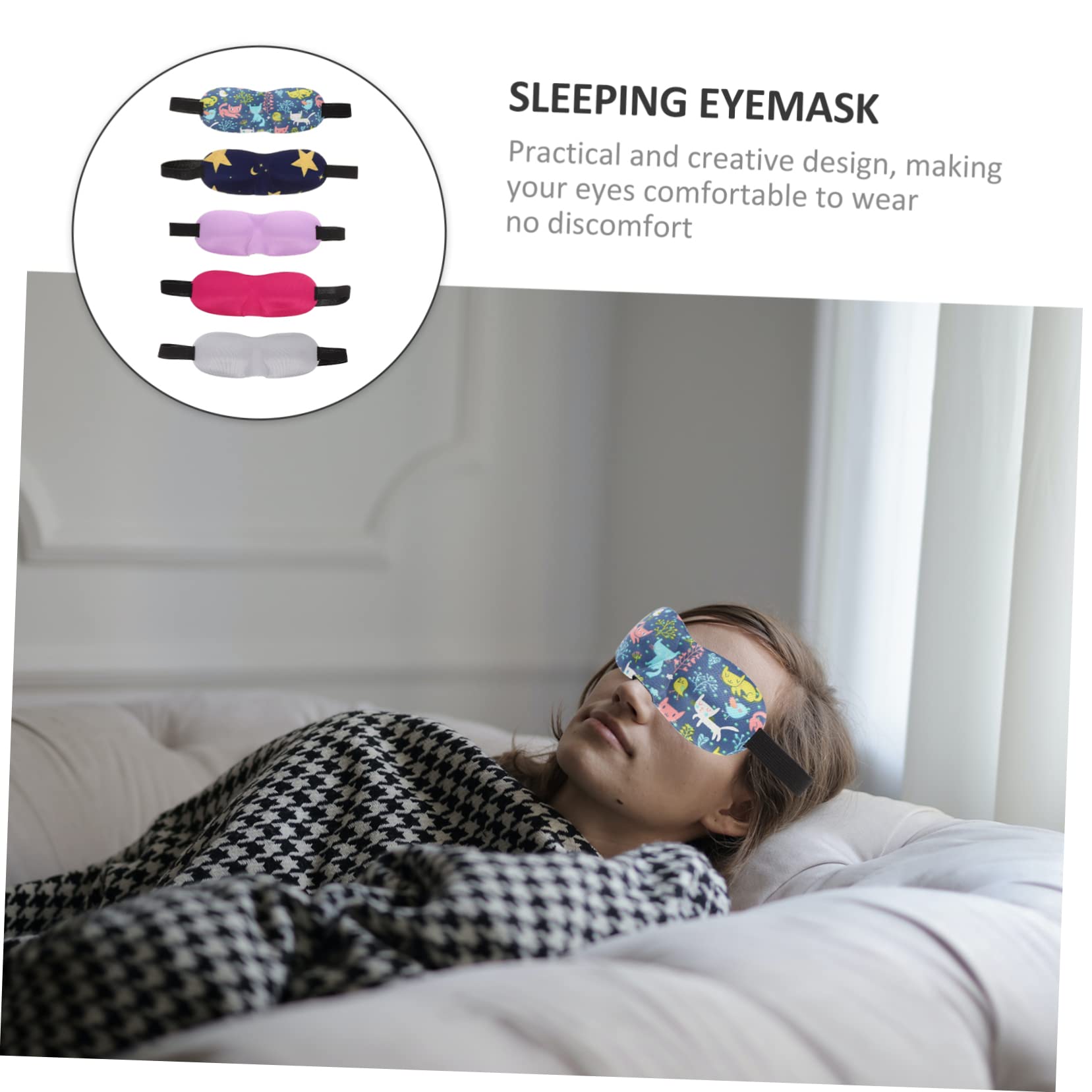 KOMBIUDA 20pezzi Maschera Da Sonno Per Ragazzo Ragazza Leggera e Traspirante Da Vari Colori Copriocchi Per Riposo e Relax Per Naps e Viaggi Assicura Sonno Profondo Luce
