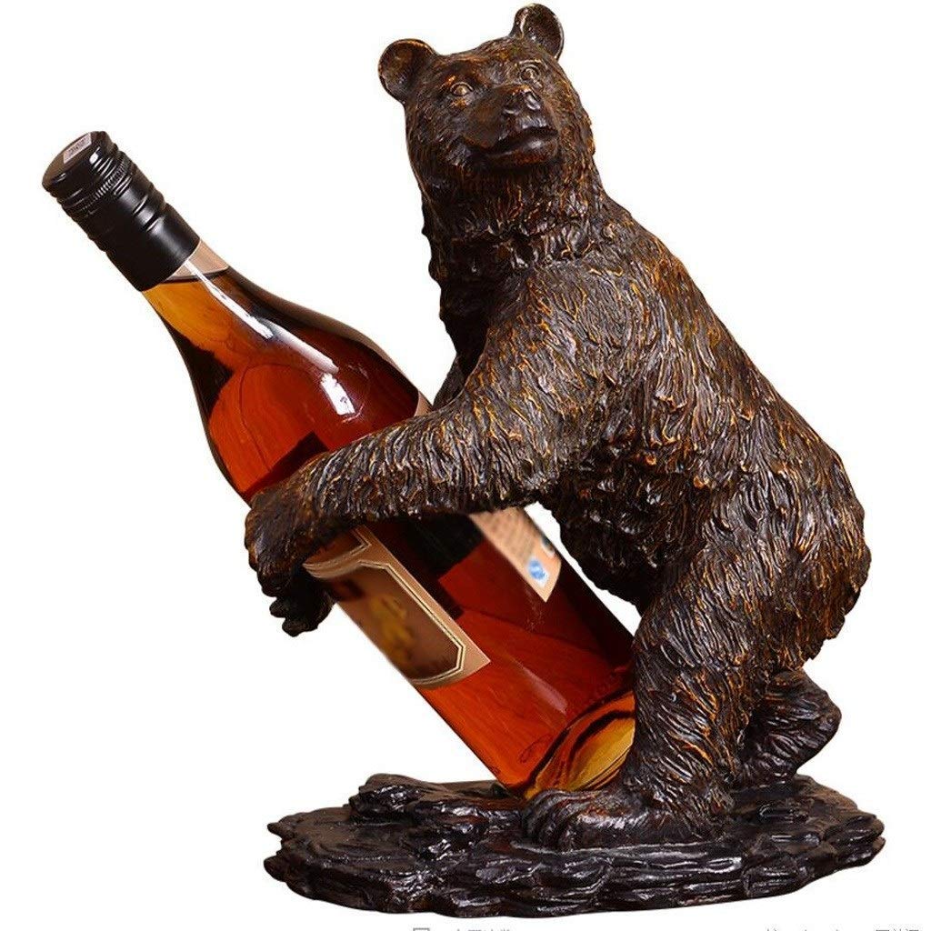 Sculpture casier à vin ours au design européen créatif pour ameublement raffiné