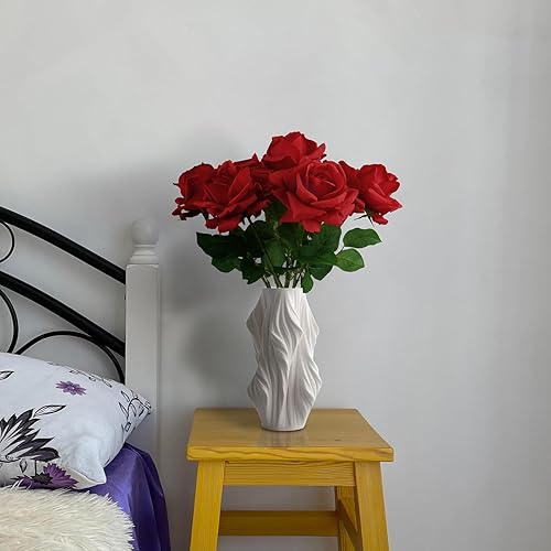 Miniatura 105 de Eyamumo Flores falsas, rosas artificiales de seda sintética al tacto real para decoración de bricolaje, fiesta de boda, decoración de oficina