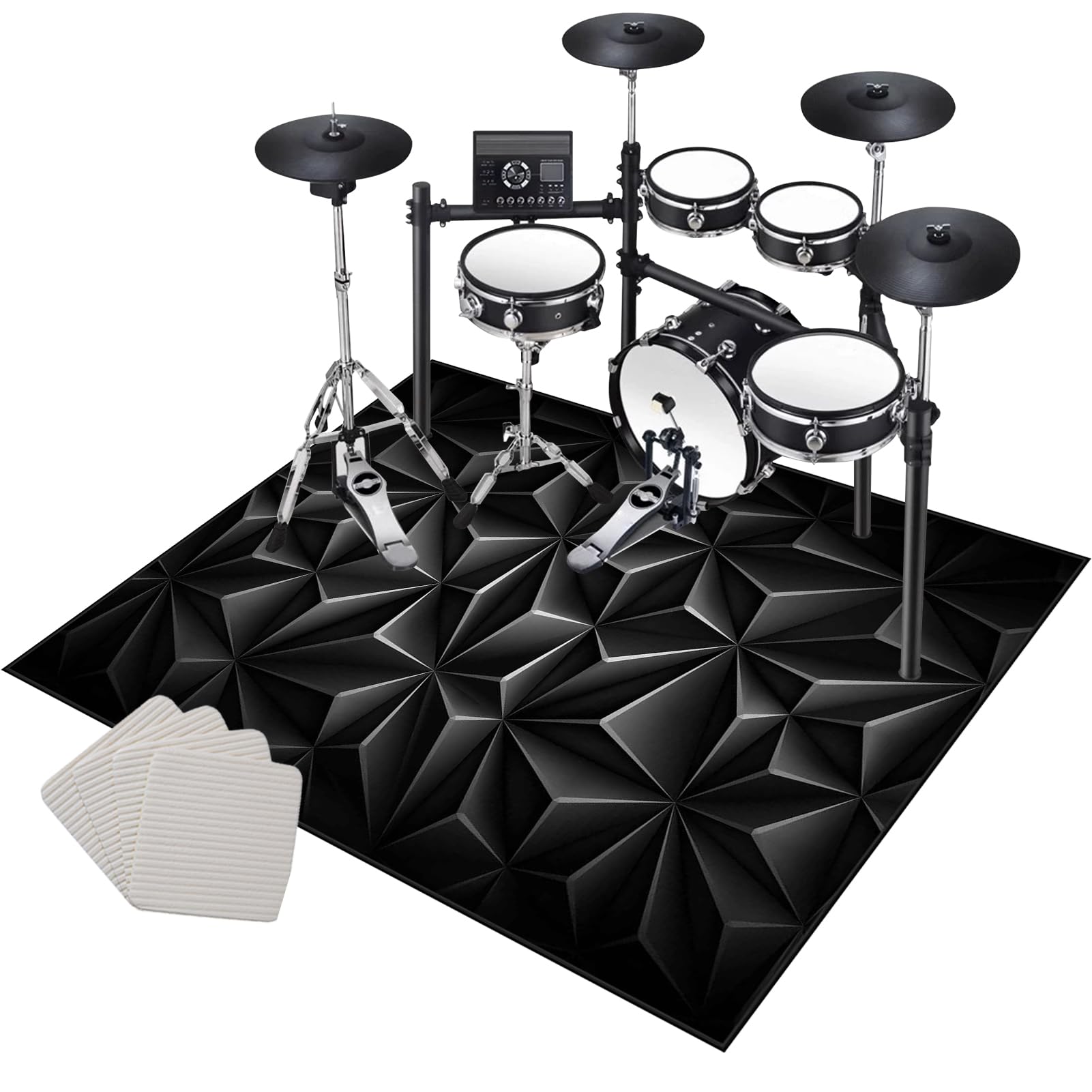 Tapis Batterie Électronique 140x120cm Antidérapant Insonorisé - Tapis De Batterie Et Percussions
