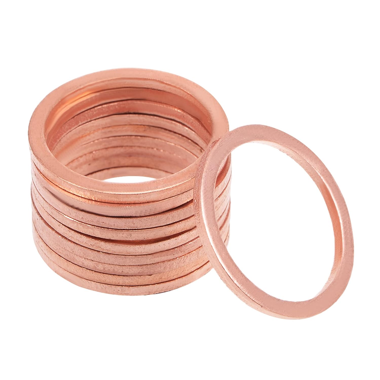 Uxcell 10Pcs Copper Flat Washers - 33mm X 42.5mm X 2mm (1.30" X 1.67" X 0.08") For Bolts & Screws - View #5