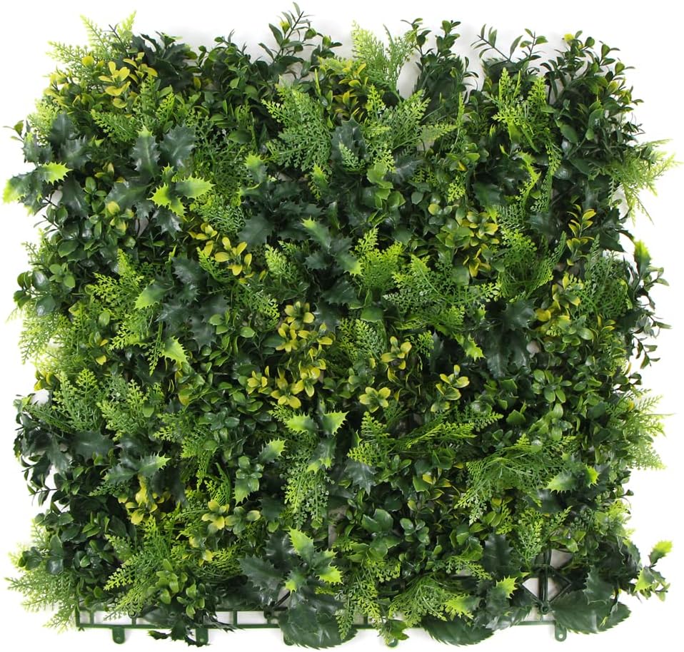 uland artificial topiary hedges panels, plastic faux shrubs fence mat, greenery wall backdrop decor, pack of 6pcs 20"x20" garden privacy screen fence, jungle 6 panels