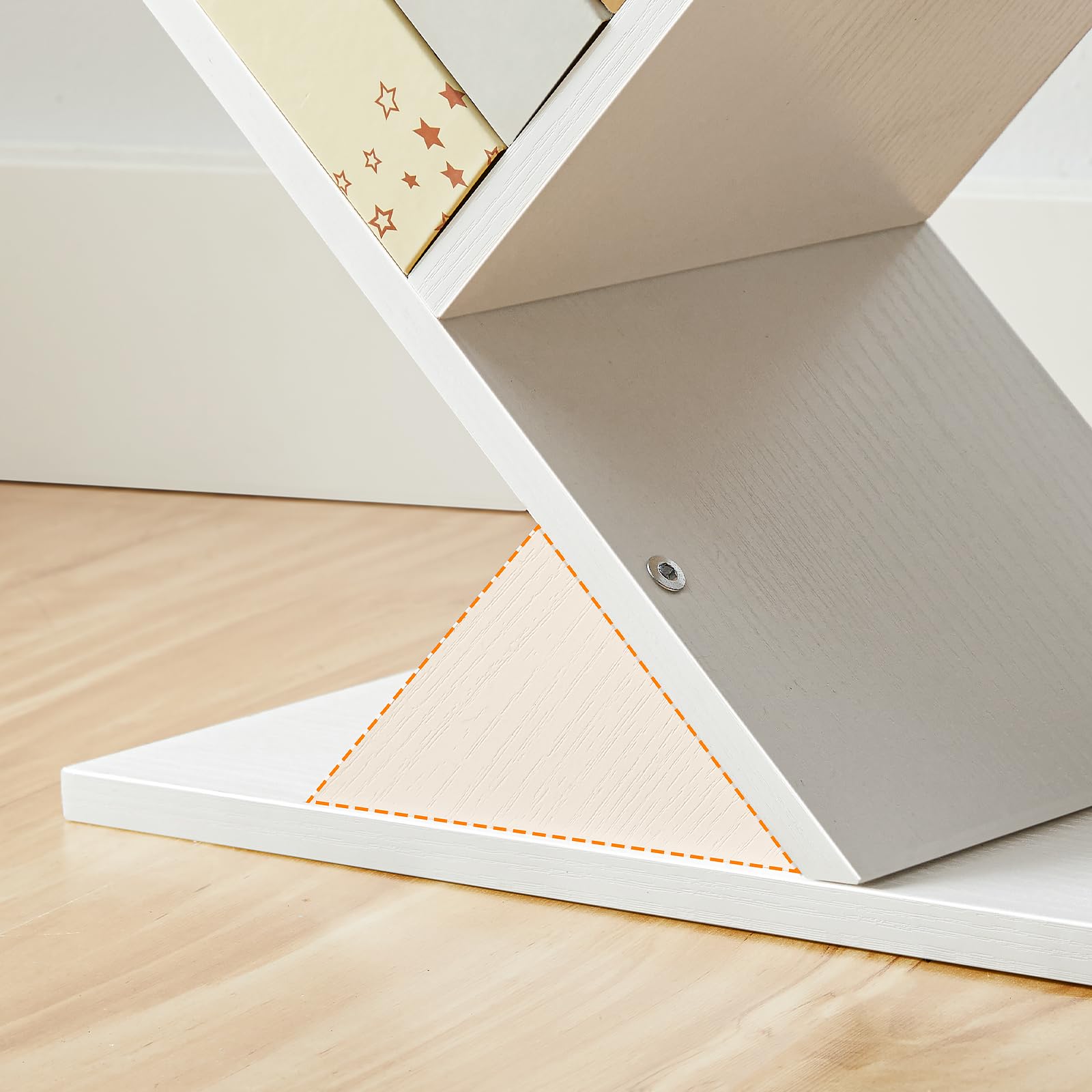 HOOBRO Librería, Estantería de Libros 9 Niveles, Estantes de Almacenaje, Forma de Árbol, Resistente y Duradera, Ahorro de Espacio, para CD, revistas, Libros, Sala de Estar, Blanco EWT08SJ01G1