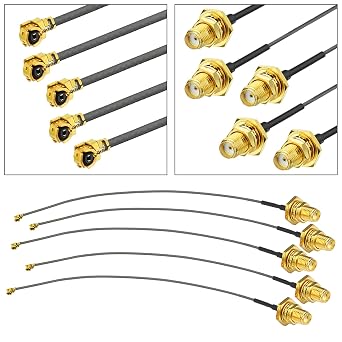 Superbat SMA Pigtail 6inch SMA Female Cable Wi-Fi Low Loss Extension Cable for Wireless Router Mini PCIe Cards Network PCI WAN Repeater Module 5-Pack
