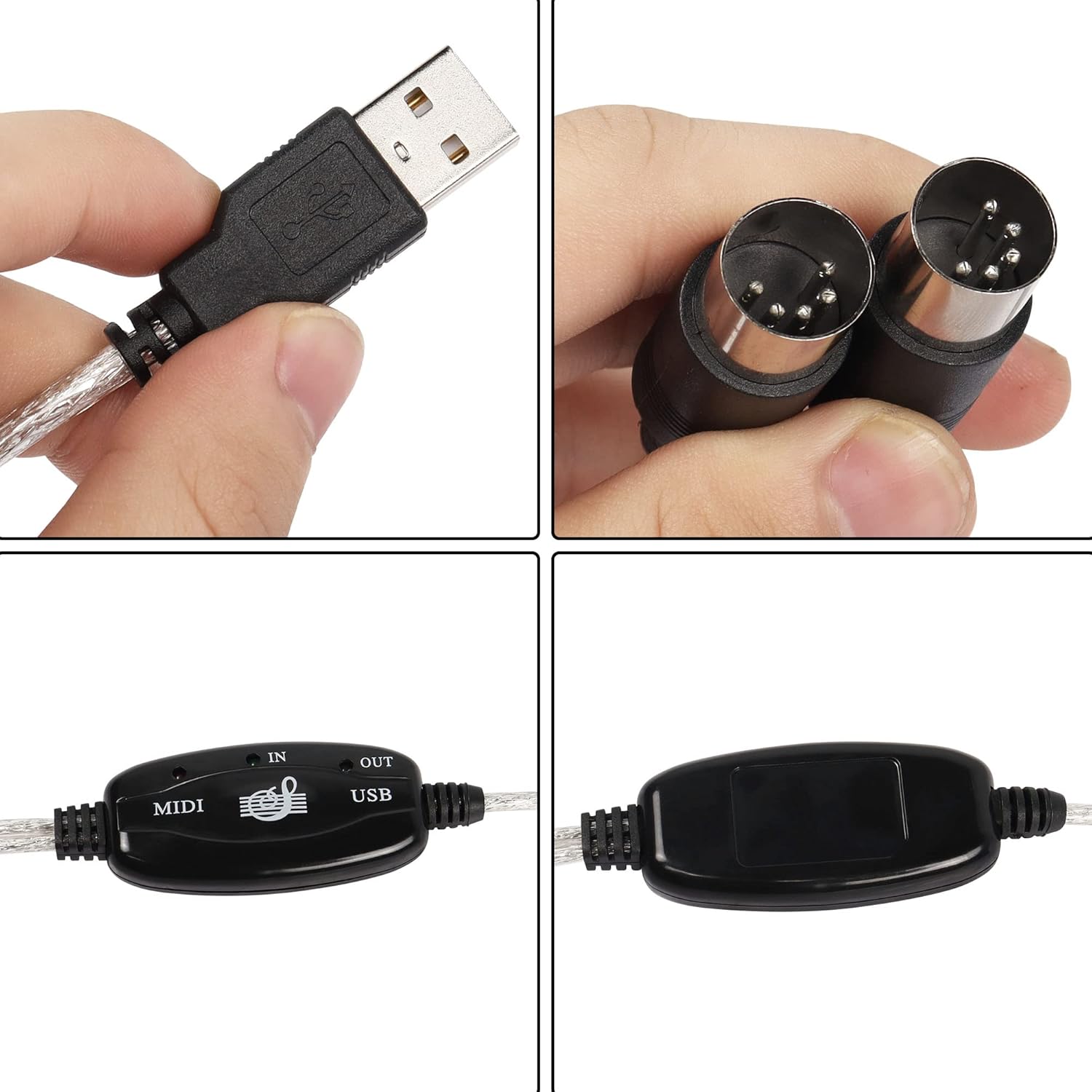 SinLoon USB MIDI Cable USB to 5 Pin MIDI Interface 6.5FT MiDi In-Out ...