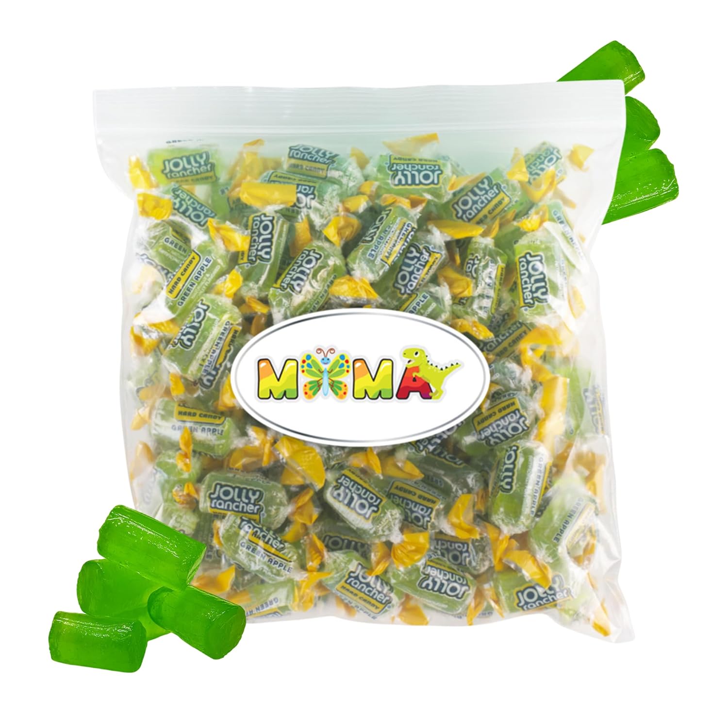 Bulk Green Apple Hard Candy Bulk Bag 1.5 lbs – Made from Jolly Rancher Candy – Repackaged by Mima Mima – Easter Candy, Easter Basket Stuffers & Fillers
