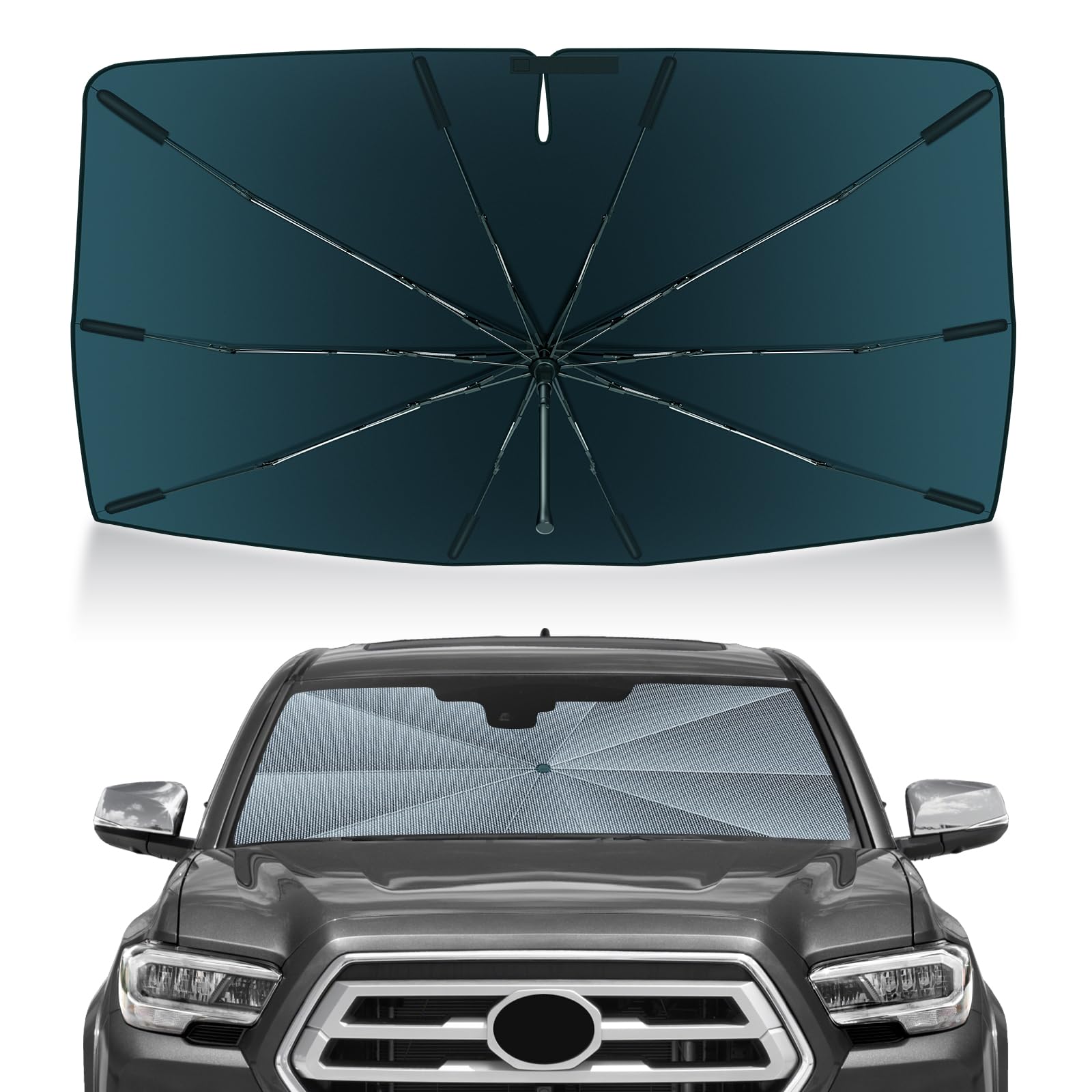 Autorder Windshield Sun Shade Umbrella for 2016-2026 Toyota Tacoma Accessories,Upgraded Ice Crystal Material,Easy Setup Umbrella Sunshade for Car Windshield,100% Sun Blocking