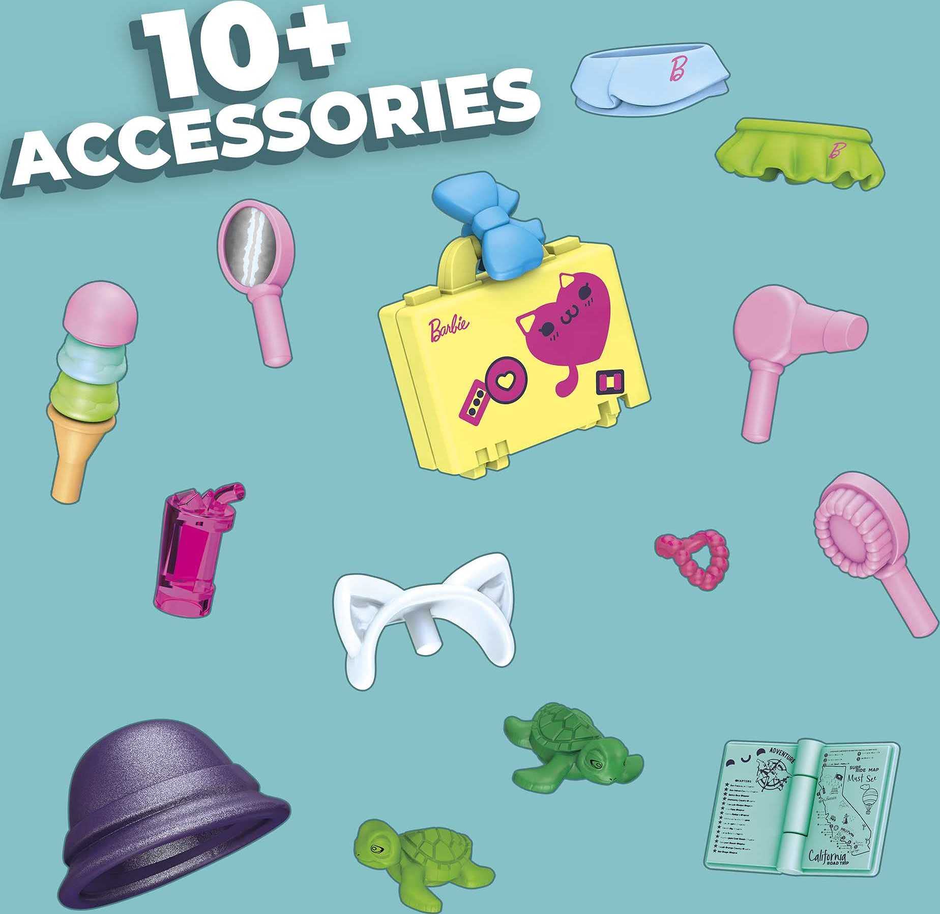 Mega brands Construx Barbie Cabrio Plaj Macera GWR79, Çocuklar için Bina Oyuncakları