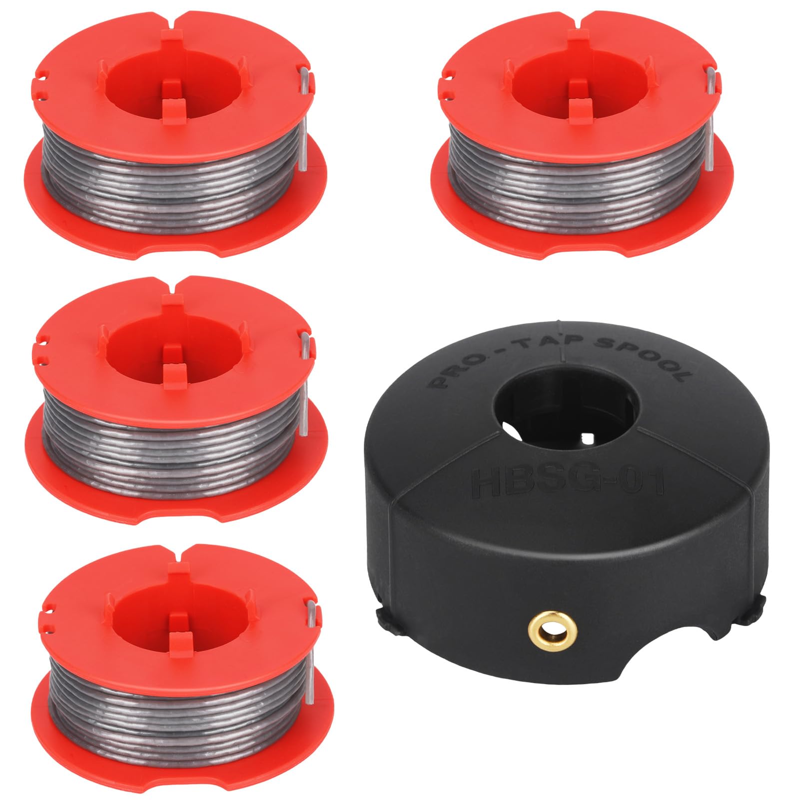 Eyoloty F016800175 Strimmer Spool Line 8m (26ft) 1.6mm Compatible with Bosch Art 23/26/30 Combitrim & Easytrim Series and F016L71088 Spool Cover(4 Spools + 1 Spool Cover)