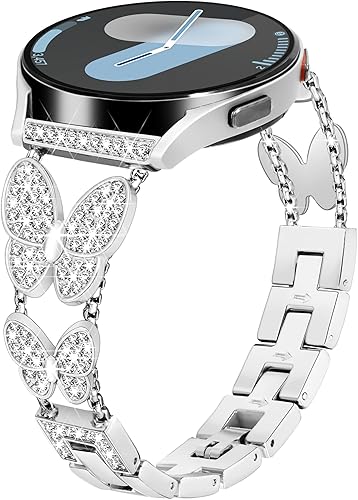 G-ficu Correa de mariposa de 0.787 pulgadas para Samsung Galaxy Watch 4, 5, 6, 1.575 pulgadas, 1.732 pulgadas, correa de metal para reloj 5 ProWatch