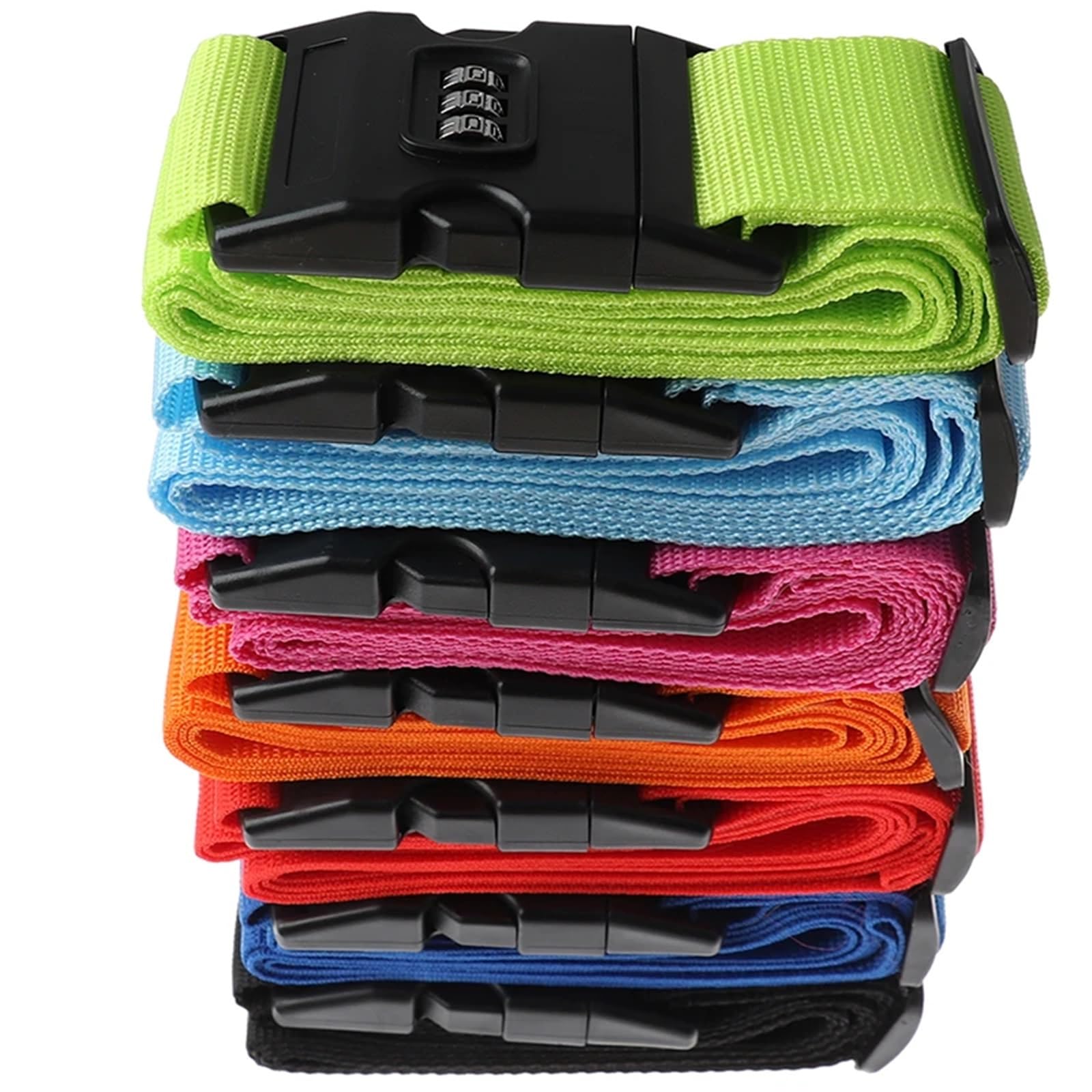 4 Stück Reisegepäck Koffer Secure Lock Nylon Packgurt Gürtel Für Koffer(Pink)