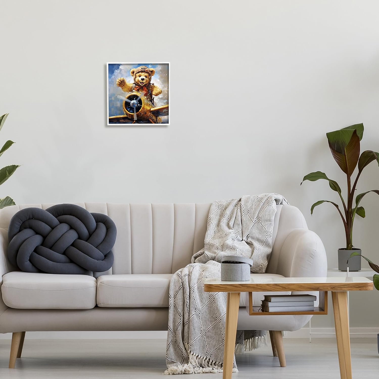 Stupell Industries Pilot Bear Flying Plane Framed Giclee Art by Ray Powers