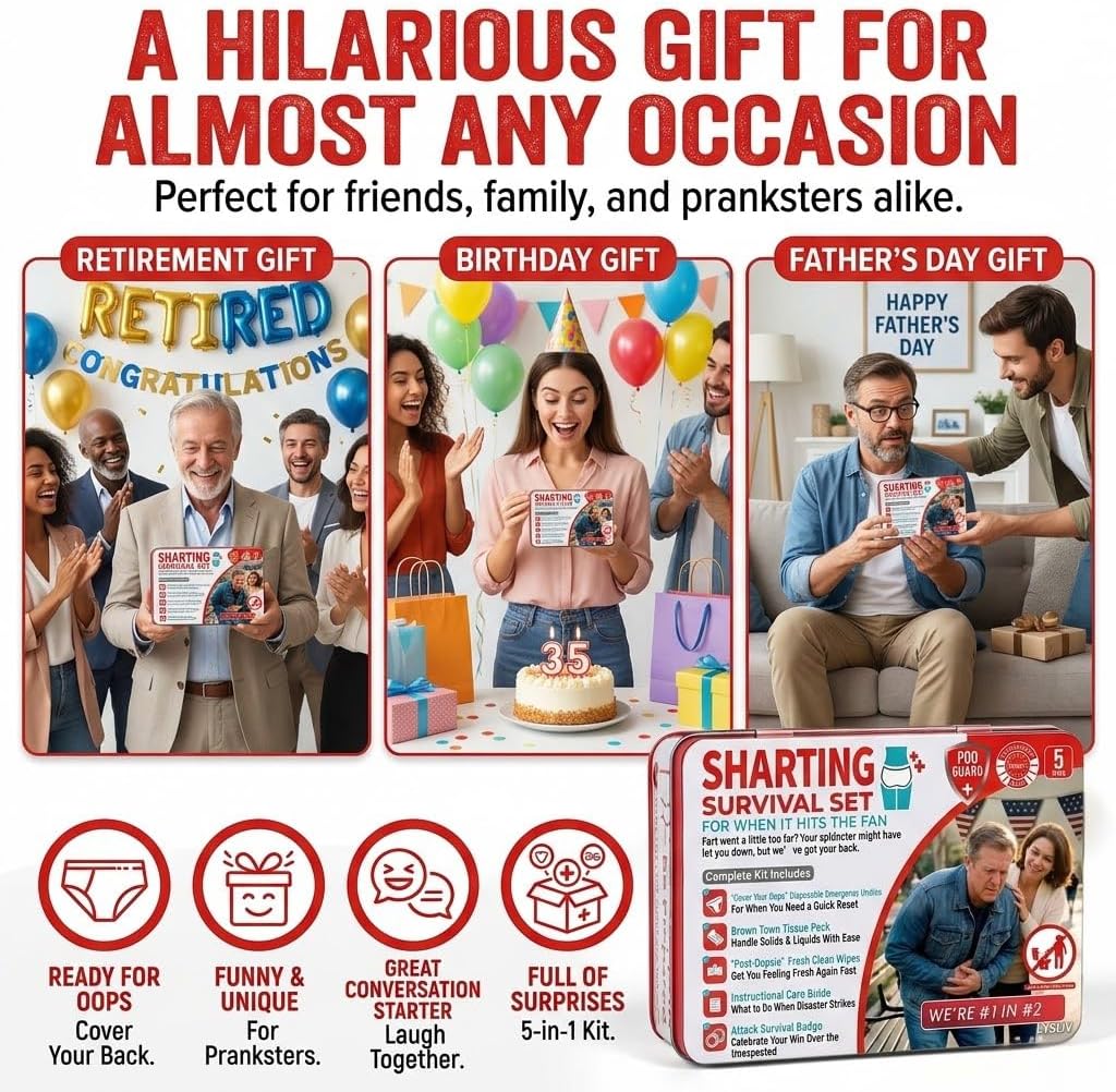 Sharting Survival Set, Funny White Elephant Gag Gift for Men & Women image 5