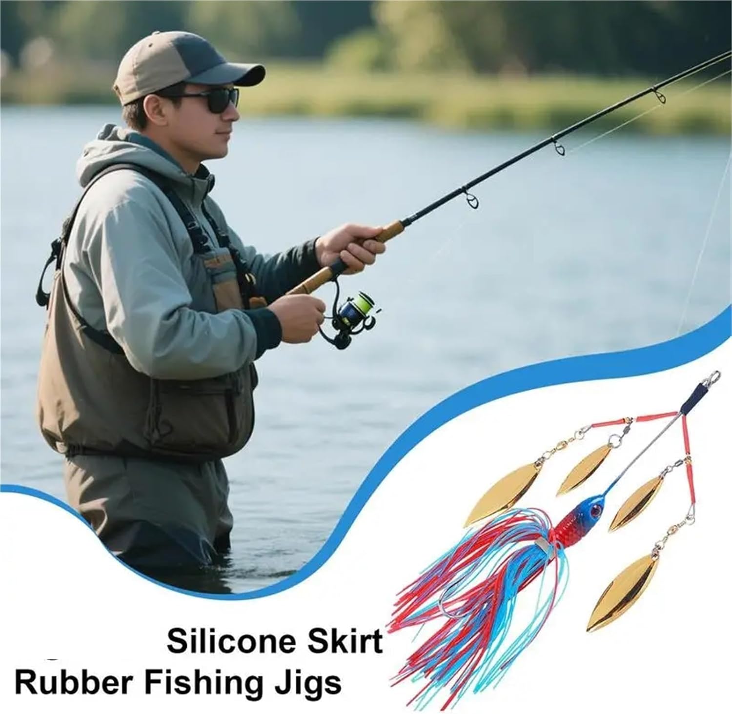 Spinner Baits 10pcs Trout Lures Silicone Skirt Fishing Jig Lure Leisure Activity Accessories for Freshwater Saltwater River Lake Pond for Fishing