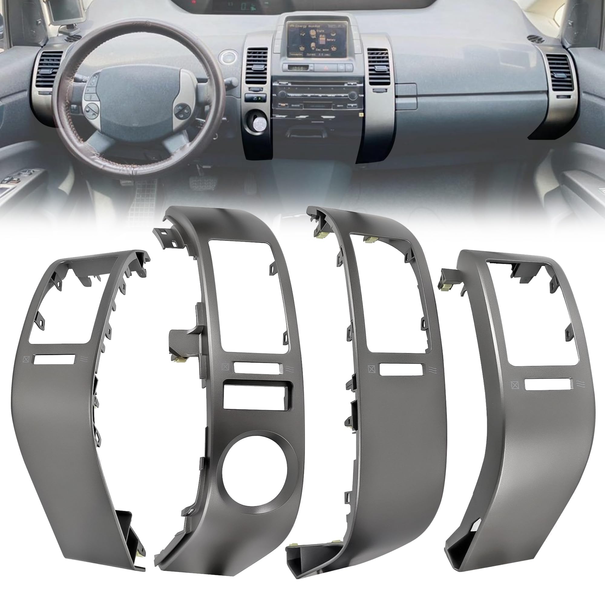4 Pcs A C Dash Air Vent Trim Panel Center Console Air Outlet Frame Cover Fit for Toyota