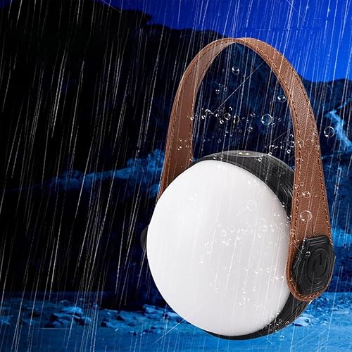 Camping Lantern with Hanging Strap, Waterproof Portable LED Emergency Light, USB Rechargeable Outdoor Tent Lamp with Infinite Dimming, Ambient Lighting for Camping, Hiking, Backyard
