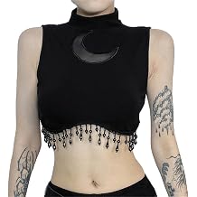 win2win Gothic Tank Top for Women Punk Sleeveless Y2k Grunge Emo Festival Summer