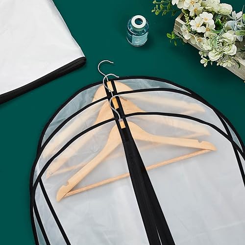 Miniatura 7 de Amylove Paquete de 40 bolsas de ropa de 6040 pulgadas para colgar ropa con cremallera, fundas transparentes de ropa de PEVA protector de traje para