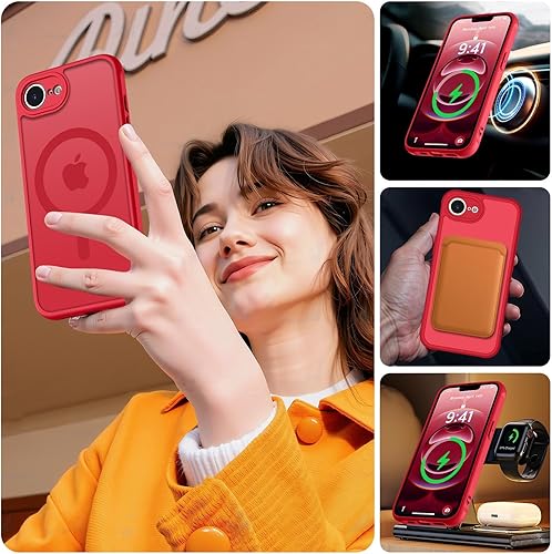 Vista 935 de MOCCA - Funda magnética resistente para iPhone 11 de 6.1 pulgadas, compatible con MagSafe, protector de pantalla de vidrio + protector de lente