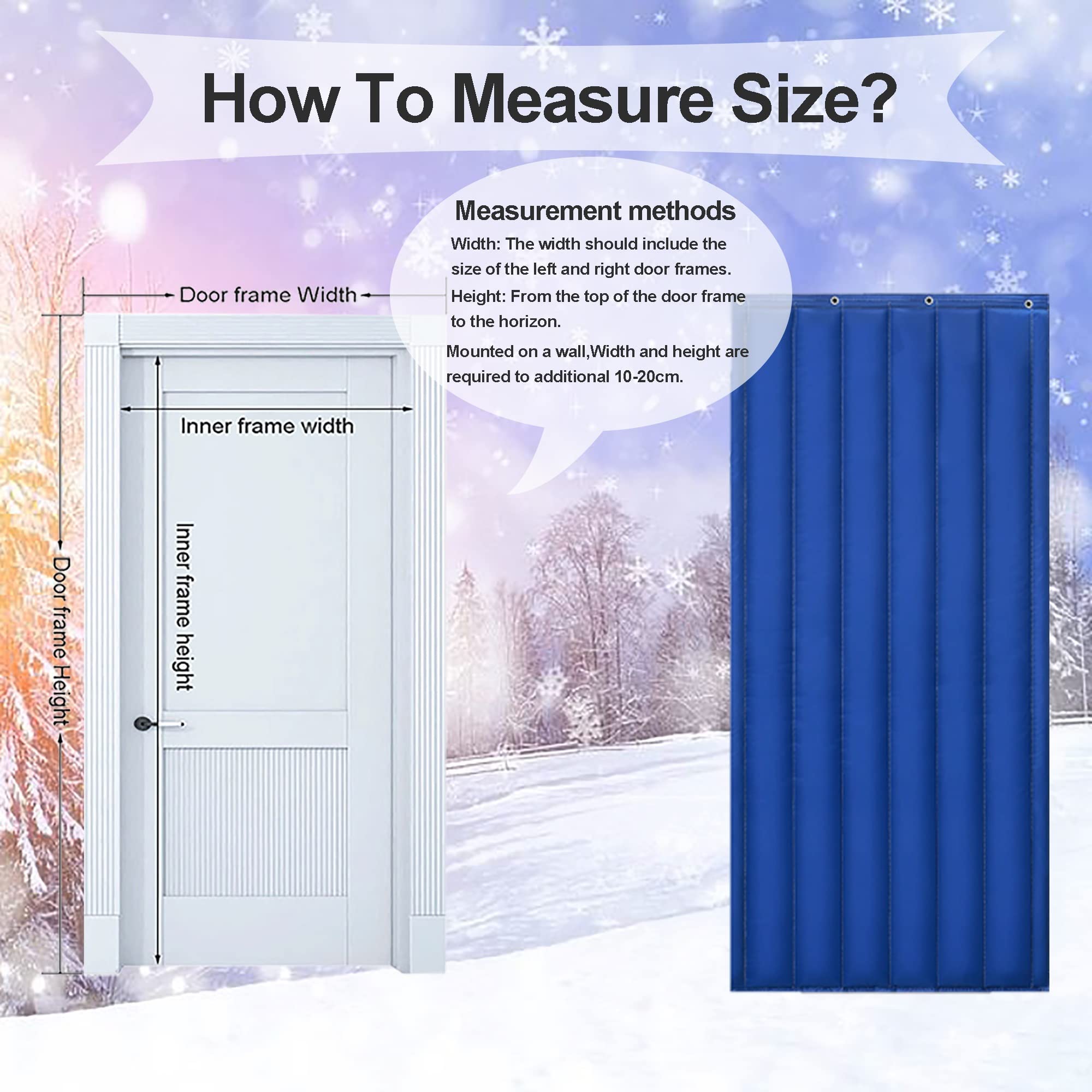 Rideau de porte à isolation thermique, insonorisant, coupe-vent, résistant à l'eau, protection contre la chaleur et le froid, pour salon, garage, terrasse, cuisine