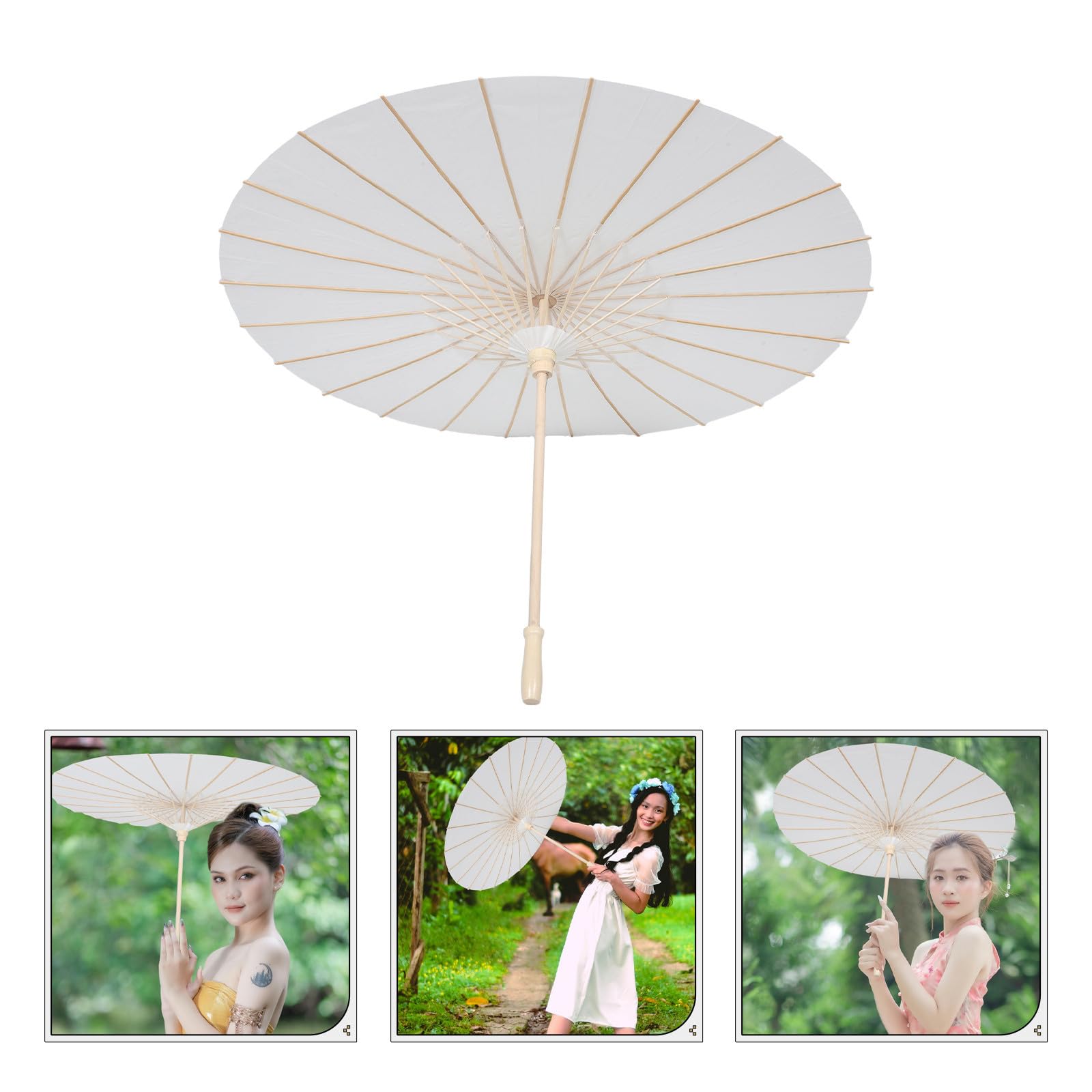 Hochzeits Papierschirm 4 Stück weiße Regenschirme 84 cm für multiple wedding decorations, Indoor Nutzung und Sonnenschutz