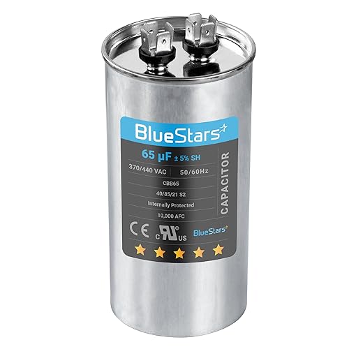 Miniatura 20 de [Listado UL] BlueStars 10 uF ± 5% MFD 370/440V CBB65 CBB65A Pieza de Repuesto de Capacitor de Arranque y Funcionamiento Ovalado - Capacitores