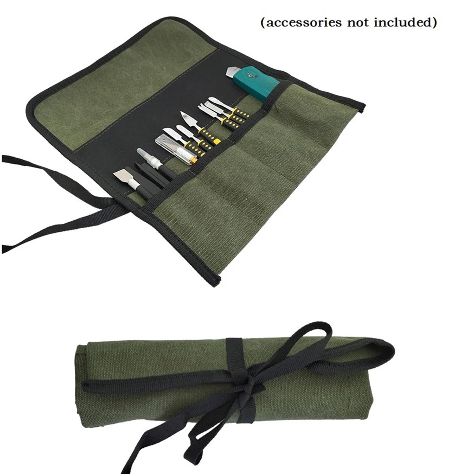 Bolsa De Herramientas Enrollable Tela Oxford Gris 33x27cm