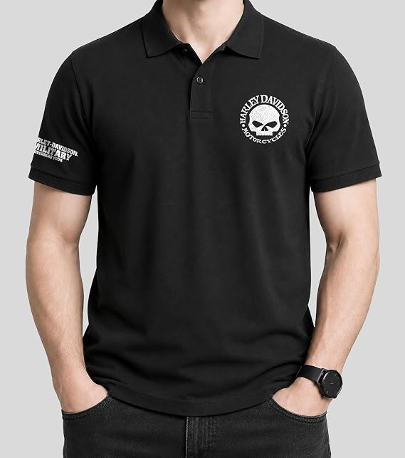 Harley-Davidson Military, Overseas Tour, Exclusive H-D Licensed Classic Men's 3-Button Polo, Willie G