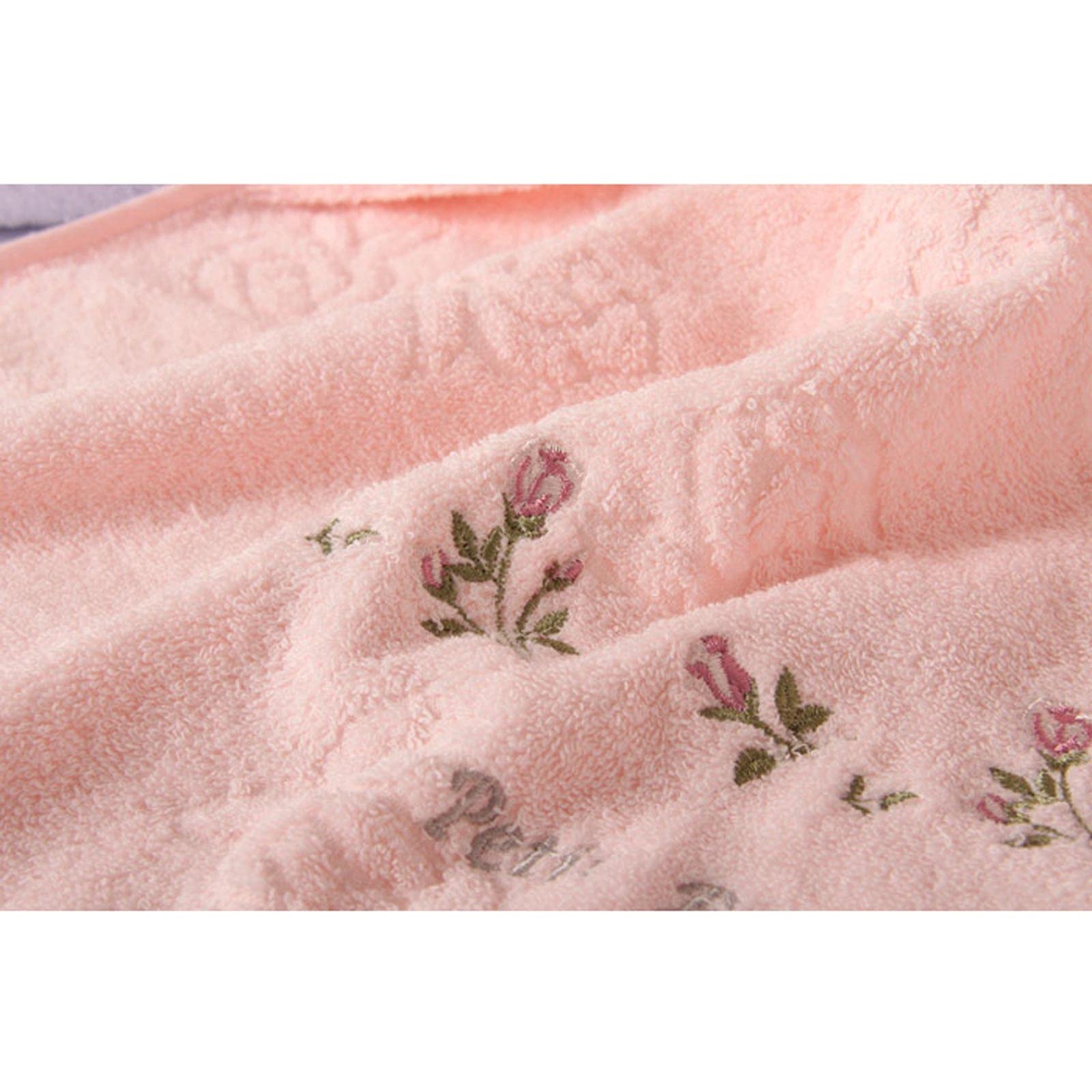 Toallas de baño Toalla de baño Bordada de 4 Piezas/sólido Ultra Suave 100% algodón Conjunto de Toallas absorbentes para baño Suaves y Absorebentes (Color : Pink)