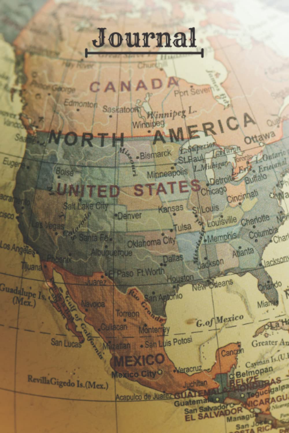 Blank Journal (6x9 120 Pages), lined paper with unlimited uses: North America cover design: Great journal for all levels and needs of writing or tracking information