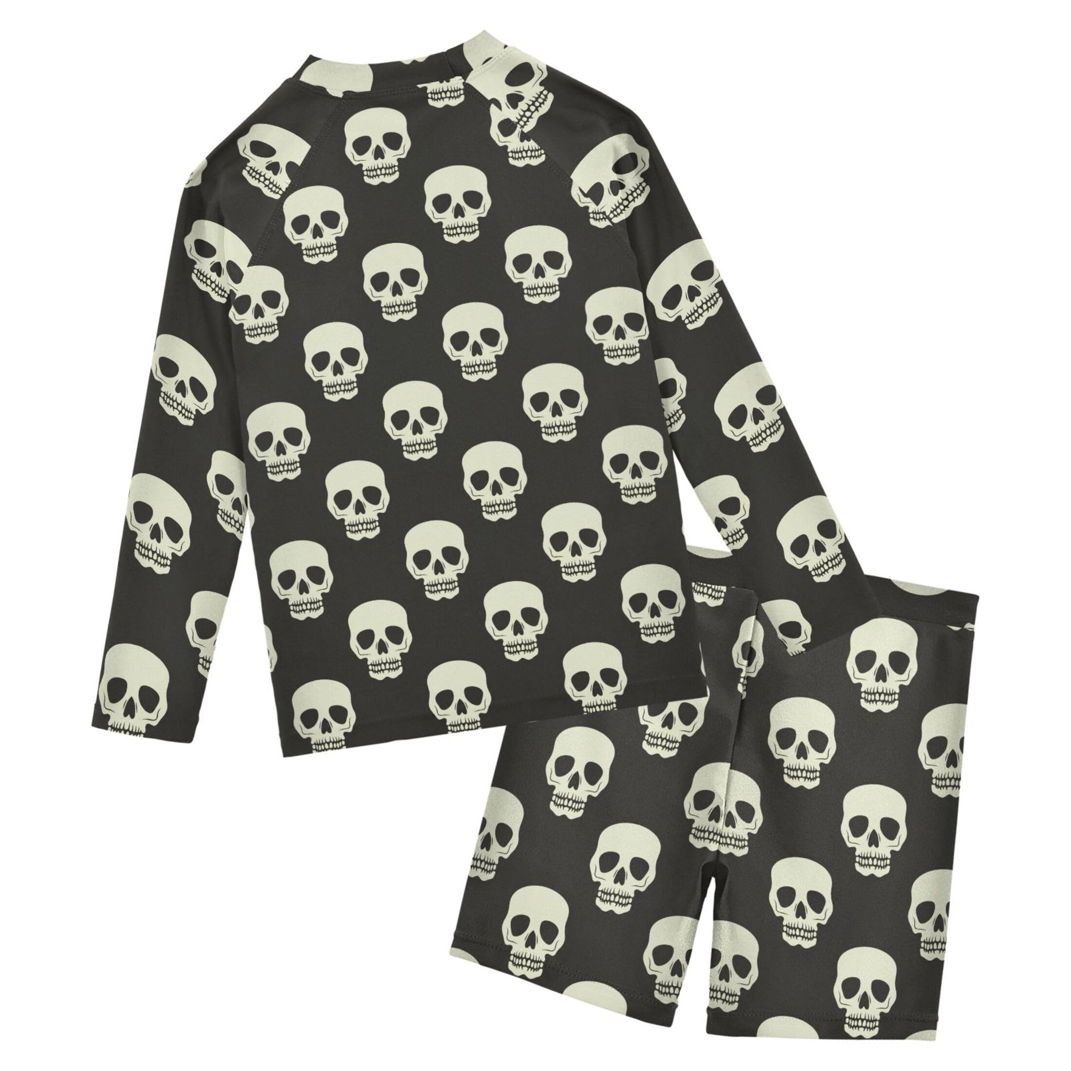 Skull Baby Boys' Toddler Long Sleeved Rashguard Swim Bathing Suit Set B0404395