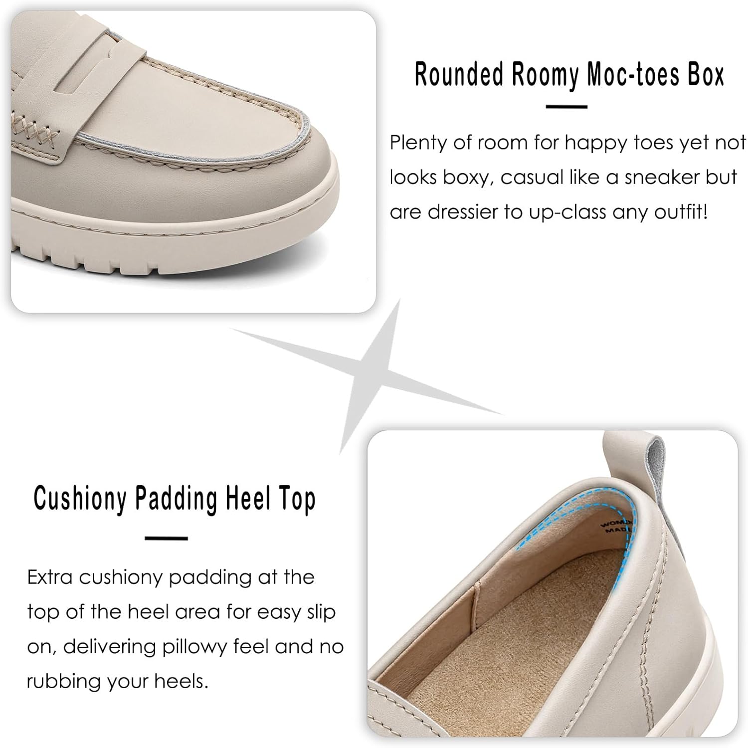 KORDAL Women's Comfortable Classic Penny Loafers Leather Sneakers Casual Slip On Dress Shoes Office Work Everyday Walking Flats Driving Shoes for Women - Image 6