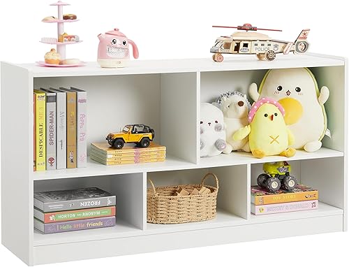 Organizador de almacenamiento de juguetes para niños, gabinete de almacenamiento de 5 secciones para organizar libros, juguetes, estantería de