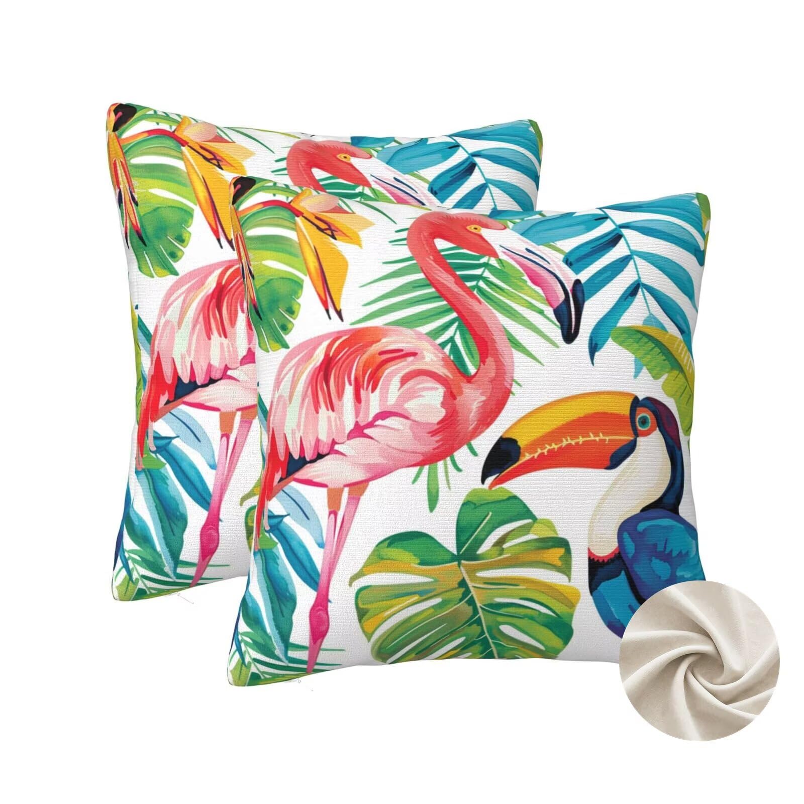 Housses de coussin 60x60 cm toucan oiseau pour canapé chic et élégant