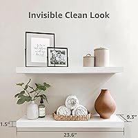 Vista 3 de QEEIG Estantes flotantes para pared de 23.6 pulgadas de largo, estante montado en la pared, baño, cocina, sala de estar, dormitorio, granja