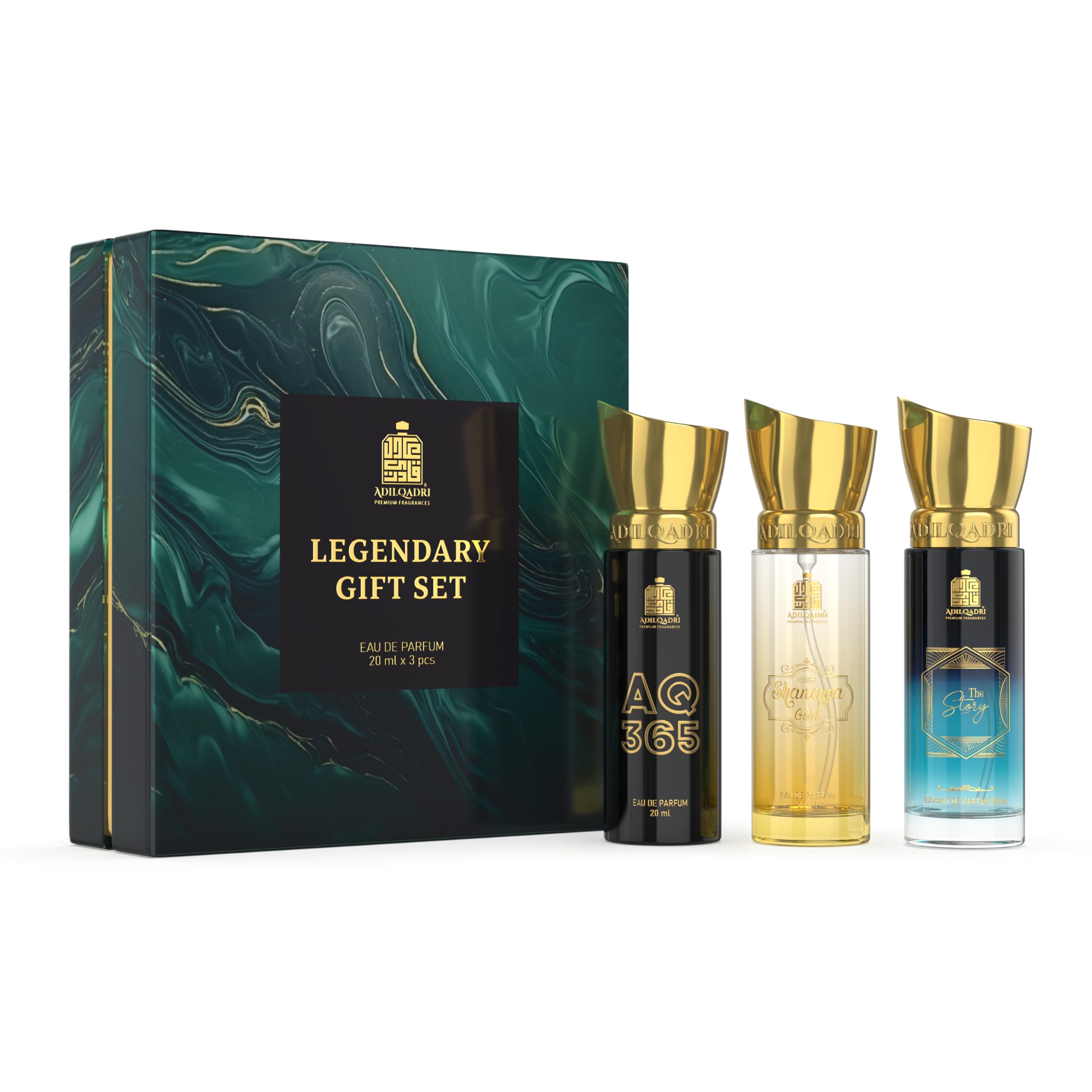AdilQadriLegendary Perfume Gift Set for Men & Women | Long-Lasting Eau de Parfum | Fruity, Arabic & French Blend | Gift Hamper for Him & Her | Combo Pack (3 x 20ML)