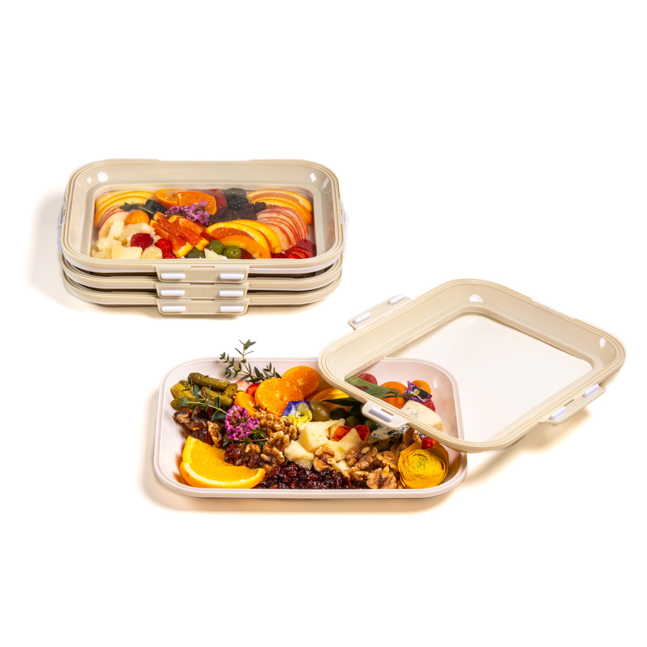 Amazon.com: Crudités | Portable Snack Tray | Rectangle 4-Pack