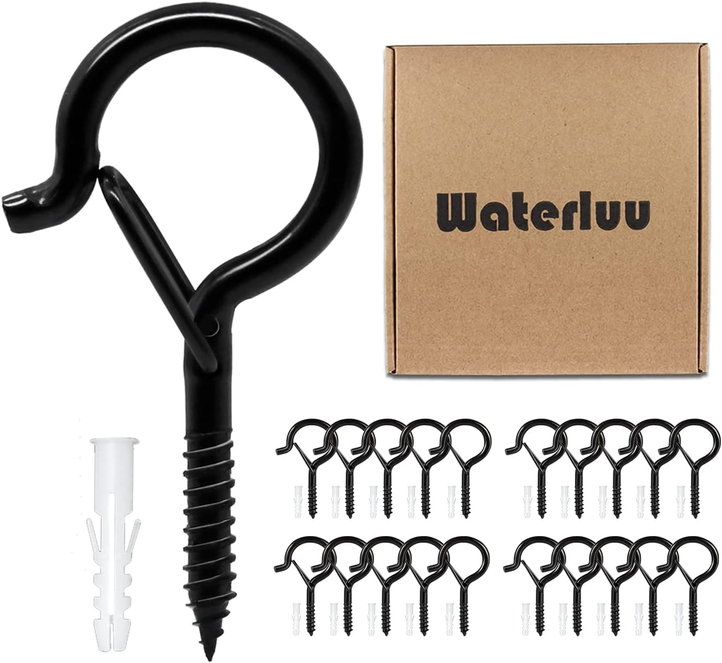WaterLuu 20 Pcs Q Hanger Hooks with Safety Buckle,Ceiling hooks,Plant