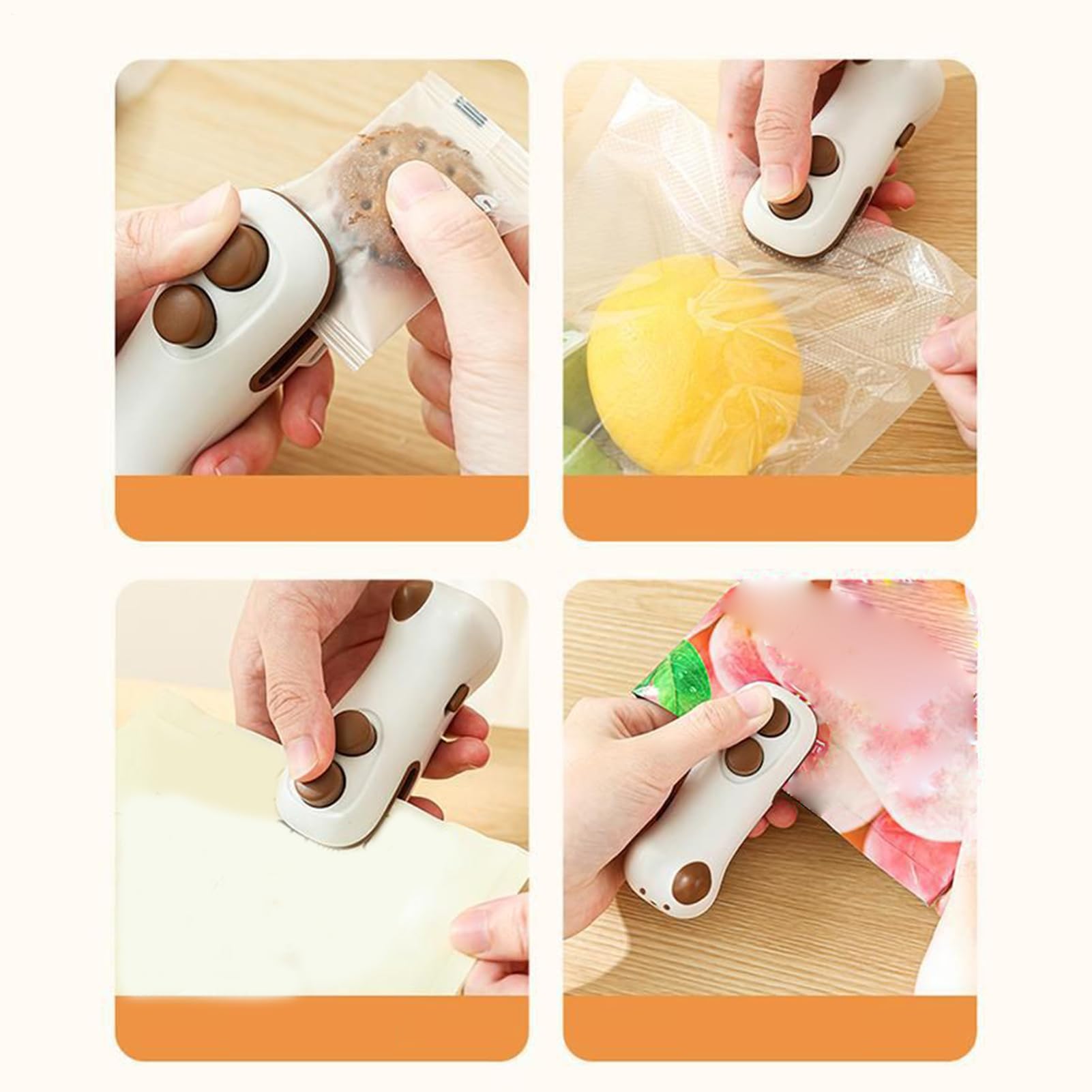 Mini Scellant de sacs avec lame et fermeture magnétique pour aliments rechargeables magnétiques pour collations et animaux de compagnie