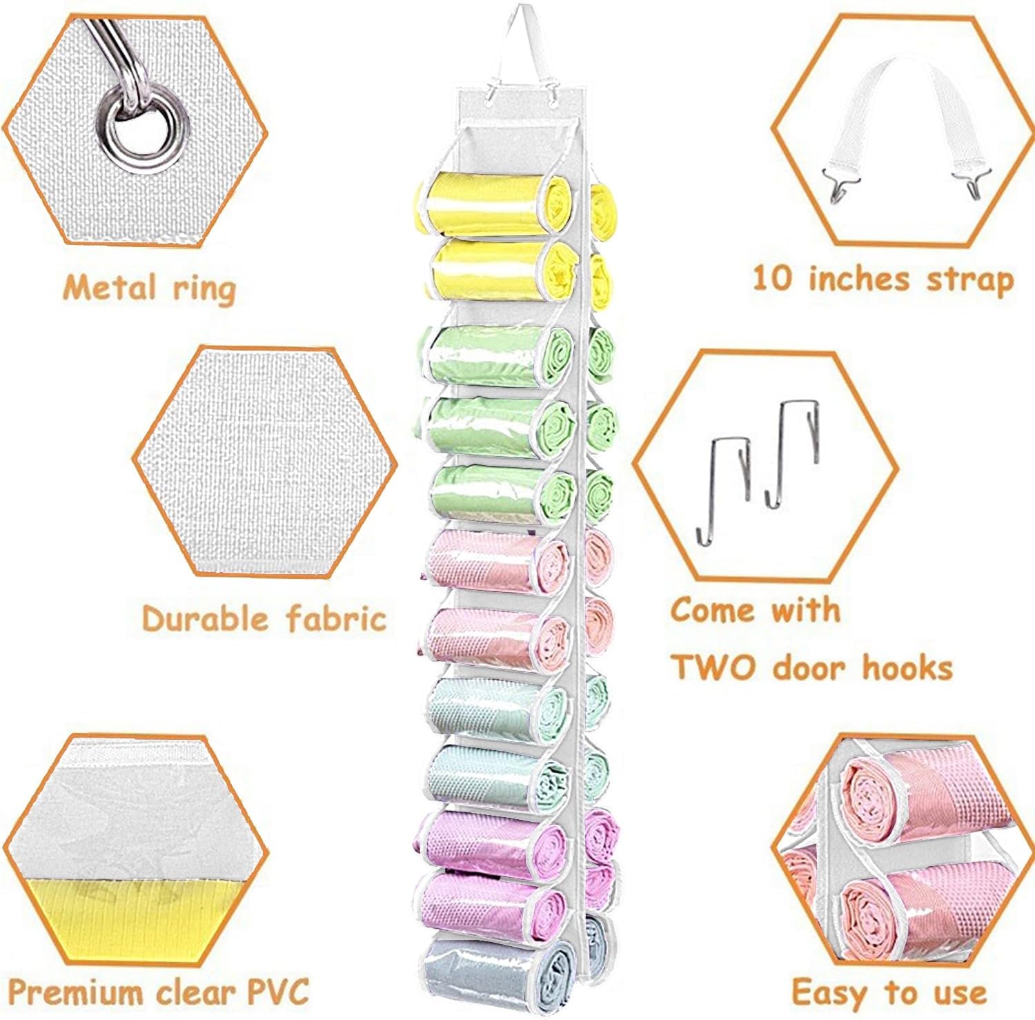 Legging Storage Bag Hanger Holds 24 Leggings or Shirts, Jeans Compartment, Foldable Organizer Clothes - Image 3